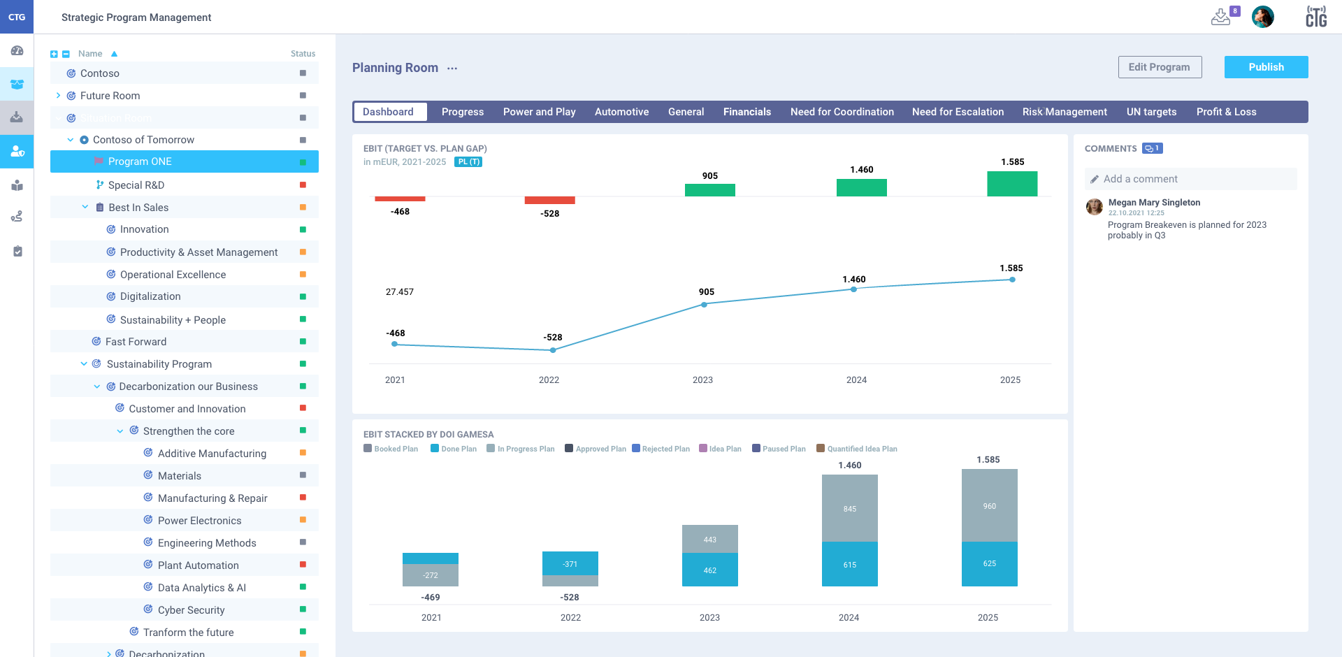 screenshot of Evolutionizer Enterprise Strategy Suite